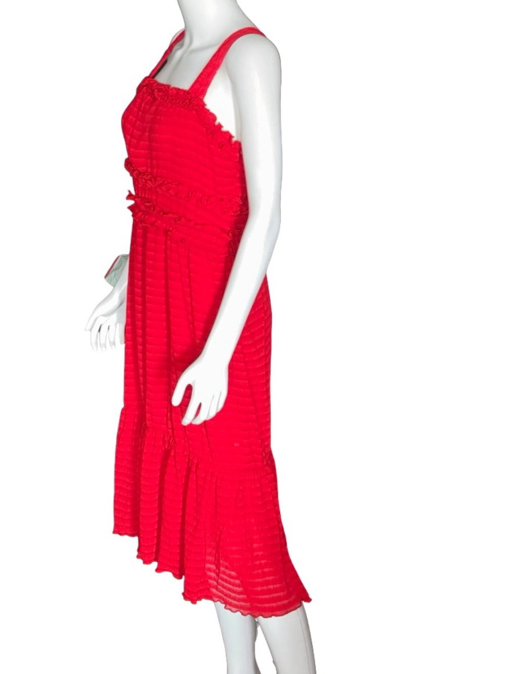 Endless Rose Red Smocked Ruffle Tiered Midi Dress Medium NWT Coquette Cocktail - Picture 2 of 8